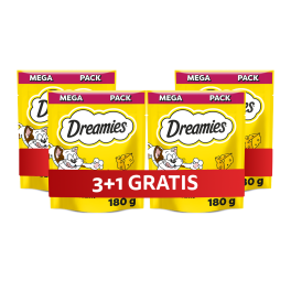 DREAMIES Mega Pack Chrupiące przysmaki dla kota o smaku sera 4x180 g