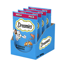 DREAMIES chrupiące przysmaki dla kota smaczki z łososiem 4x180 g (720 g)