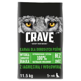 CRAVE sucha karma 11,5kg z jagnięciną i wołowiną (pełnoporcjowa karma bezzbożowa dla dorosłych psów)