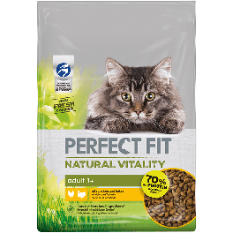 PERFECT FIT Natural Vitality 1+ sucha karma pełnoporcjowa dla dorosłych kotów z kurczakiem i indykiem 650 g
