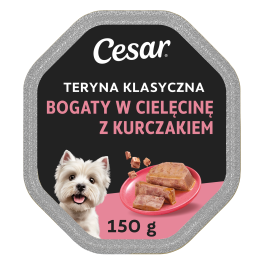 CESAR Teryna Klasyczna z kawałkami cielęciny i kurczaka 150 g mokra karma pełnoporcjowa dla dorosłych psów