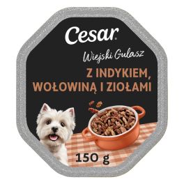CESAR Wiejski Gulasz 150 g mokra karma pełnoporcjowa dla dorosłych psów w sosie z delikatną wołowiną indykiem i ziołami