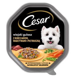CESAR tacka 150 g mokra karma pełnoporcjowa dla dorosłych psów w sosie z kurczakiem warzywami i pietruszką