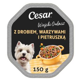 CESAR Wiejski Gulasz 150 g mokra karma pełnoporcjowa dla dorosłych psów w sosie z kurczakiem warzywami i pietruszką