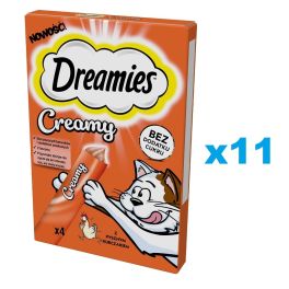 DREAMIES Creamy karma uzupełniająca z pysznym kurczakiem dla kota 44x10 g
