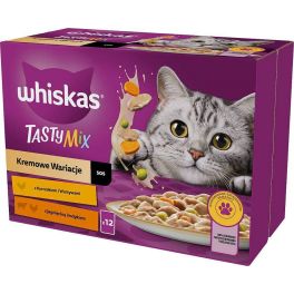 WHISKAS Adult saszetka 12x85g Kremowe Wariacje mokra karma dla dorosłych kotów w sosie z: kurczakiem i warzywami, jagnięciną i indykiem