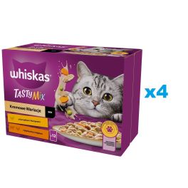 WHISKAS Adult saszetka 48x85g Kremowe Wariacje mokra karma dla dorosłych kotów w sosie z: kurczakiem i warzywami, jagnięciną i indykiem