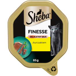 SHEBA Finesse tacka 85 g mokra karma pełnoporcjowa dla dorosłych kotów z kurczakiem w musie