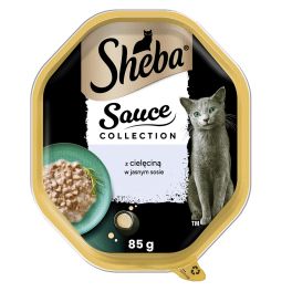 SHEBA Sauce Collection tacka 85 g mokra karma pełnoporcjowa dla dorosłych kotów w sosie
