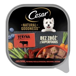 CESAR Natural Goodness Mus tacka 100 g mokra karma pełnoporcjowa dla dorosłych psów z wołowiną, przybraną fasolką szparagową, marchewką i jagodami