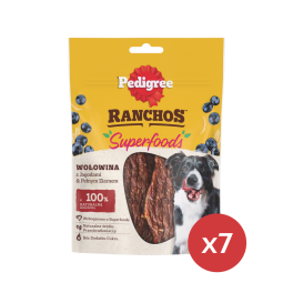 PEDIGREE Ranchos Superfoods z wołowiną, jagodami i pełnym ziarnem 7 x 70g