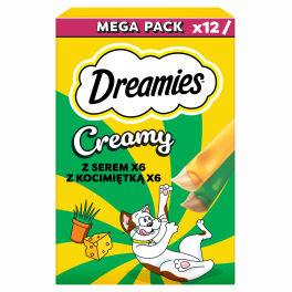 DREAMIES Creamy kremowy przysmak dla kota kocimiętka ser 12x10 g (120 g)