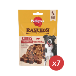 PEDIGREE Ranchos Cubes 7 x 70 g karma uzupełniająca dla dorosłych psów z wołowiną