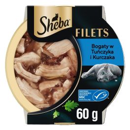 SHEBA Filets z kurczakiem i tuńczykiem w sosie 60 g mokra karma dla kotów