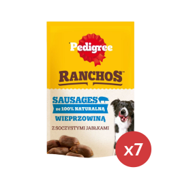PEDIGREE Ranchos Sausages 100% wieprzowina 7 x 60g naturalne przysmaki dla psów