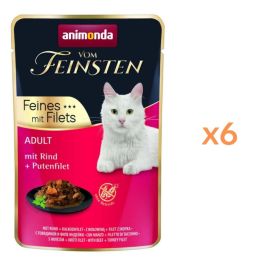 ANIMONDA Vom Feinsten Fines mit Filets Adult Wołowina i filet z indyka 6x85g mokra karma dla kotów