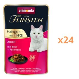 ANIMONDA Vom Feinsten Fines mit Filets Adult Wołowina i filet z indyka 24x85g mokra karma dla kotów