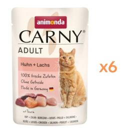 ANIMONDA Carny Adult Pouch Kurczak i łosoś 6x85g mokra karma dla kotów