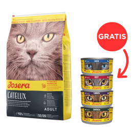 JOSERA Cat Catelux 10 kg karma przeciwdziałająca tworzeniu kul włosowych + 4 puszki GRATIS