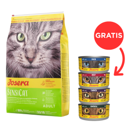 JOSERA SensiCat dla wrażliwych kotów 10 kg + 4 puszki GRATIS
