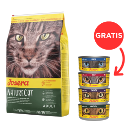 JOSERA Nature Cat karma bezzbożowa dla kota 10 kg + 4 puszki GRATIS