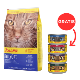 JOSERA Daily Cat 10 kg bezzbożowa karma dla dorosłych kotów + 4 puszki GRATIS