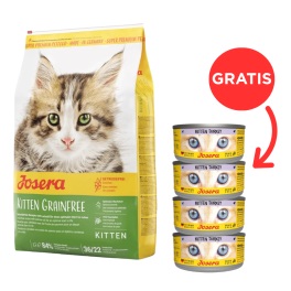 JOSERA Kitten GrainFree Sucha karma dla kociąt 10 kg + 4 puszki GRATIS