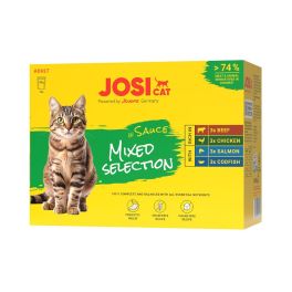 JOSERA JosiCat Multipack Mixed Selection w sosie o smaku mięsa i ryby w sosie dla kotów 12x85 g