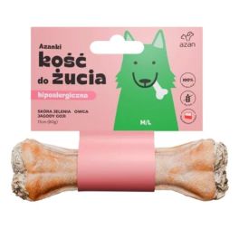 AZANKI Kość ze skóry jelenia dla psa M/L 17cm