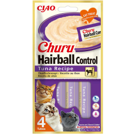 INABA Churu Hairball Tuna 4x14 g przysmak odkłaczający z tuńczykiem