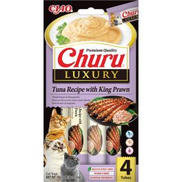 INABA Churu Cat Luxury kremowy przysmak dla kota z tuńczykiem i krewetkami tygrysimi 4x14 g