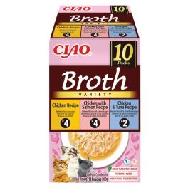 INABA Cat Ciao Broth Variety 10x40g mix bulionowy z kurczakiem, łososiem i tuńczykiem