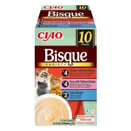 INABA Cat Ciao Bisque Variety 10x40g mix zup krem z tuńczykiem, wołowiną i kurczakiem dla kotów