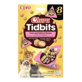 INABA Cat Churu Tidbits Tuna and Salmon Recipe 8x12g miękkie i kremowe przysmaki z tuńczykiem i łososiem dla kotów
