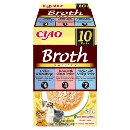 INABA Cat Ciao Broth Variety 10x40g mix bulionowy z kurczakiem, rybą i przegrzebkami