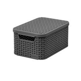 CURVER Koszyk "STYLE" M z pokrywą ciemny szary