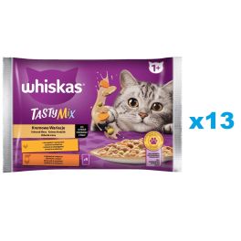 WHISKAS Adult saszetka 52x85g Kremowe Wariacje mokra karma dla dorosłych kotów w sosie z: kurczakiem i warzywami, jagnięciną i indykiem
