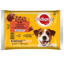 PEDIGREE Adult Wybór Smaków w galaretce 4x100g mokra karma dla dorosłych psów kawałki bogate w kurczaka i w mieszankę jagnięciny i wątróbki