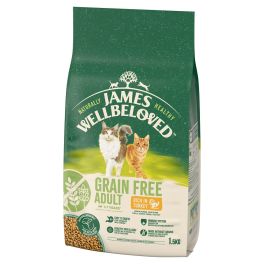 JAMES WELLBELOVED Adult 1,5 kg bezzbożowa sucha karma pełnoporcjowa dla dorosłych kotów 1-7 lat bogata w indyka