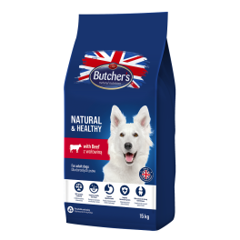 BUTCHER'S Natural&Healthy sucha karma dla psa z wołowiną 15 kg