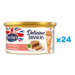 BUTCHER'S Classic Delicious Dinners z łososiem i krewetkami mus 24x85 g