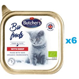 BUTCHER'S BIO foods wołowina 6x85 g pasztet dla kota