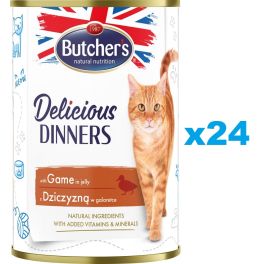 BUTCHER'S Delicious Dinners, karma dla kota, kawałki z dziczyzną w galaretce 24 x 400g