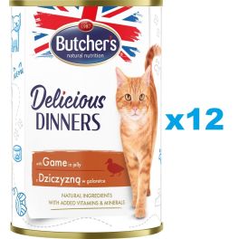 BUTCHER'S Delicious Dinners, karma dla kota, kawałki z dziczyzną w galaretce 12 x 400g