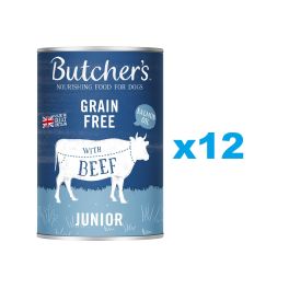 BUTCHER'S Original Junior, karma dla psa, kawałki z wołowiną w galaretce 12 x 400g