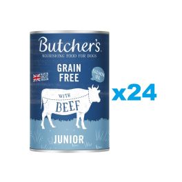 BUTCHER'S Original Junior, karma dla psa, kawałki z wołowiną w galaretce 24 x 400g