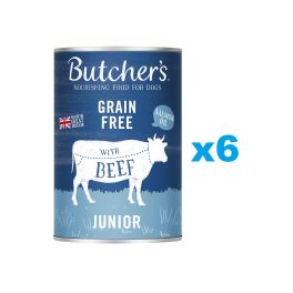 BUTCHER'S Original Junior, karma dla psa, kawałki z wołowiną w galaretce, 6 x 400g
