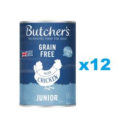 BUTCHER'S Original Junior, karma dla psa, kawałki z kurczakiem w galaretce 12 x 400g
