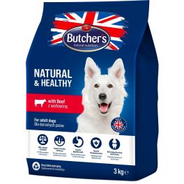 BUTCHER'S Natural&Healthy sucha karma dla psa z wołowiną 3 kg