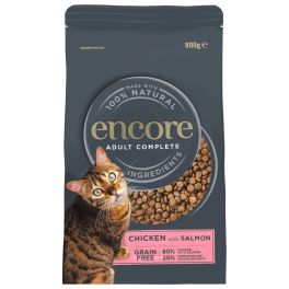 ENCORE Cat sucha bezzbożowa karma z kurczakiem i łososiem dla kota 3x800g